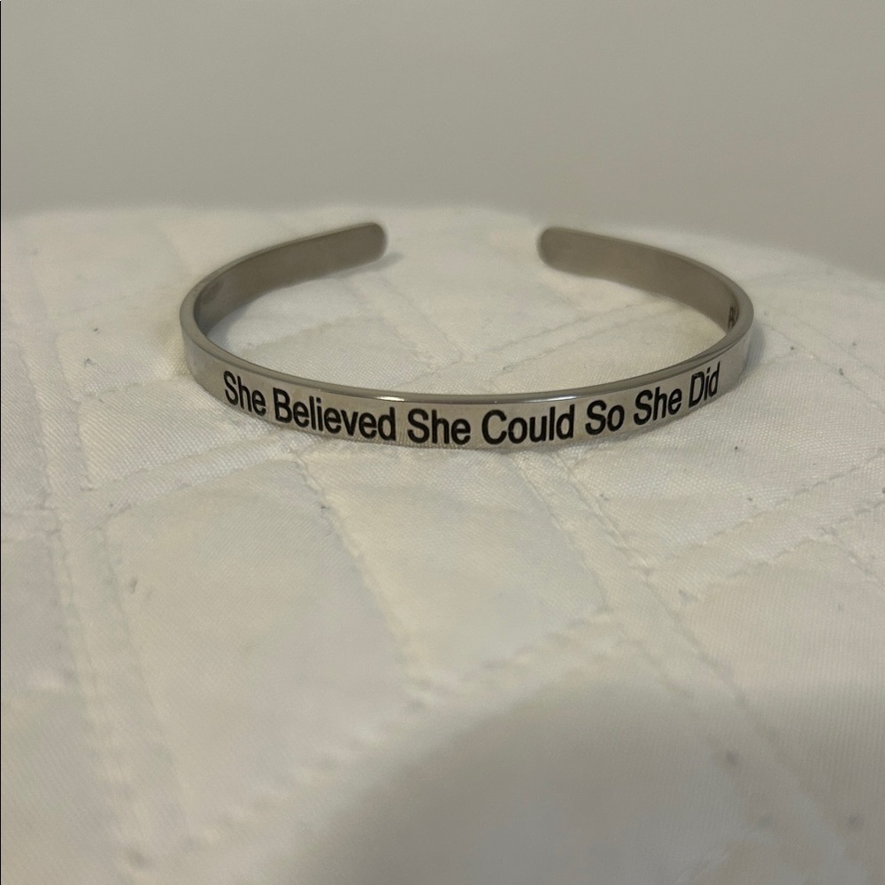 Inspirational Silver Bracelet